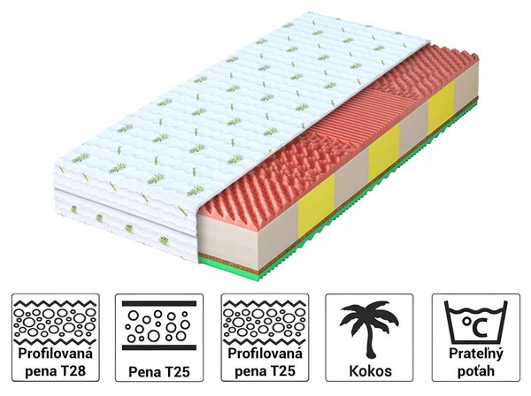 Wilsondo Penový matrac s kokosom Jovis 100x200