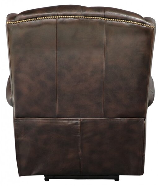 Elektrické polohovacie kreslo Chesterfield Stunning z pravej hovädzej kože Brown