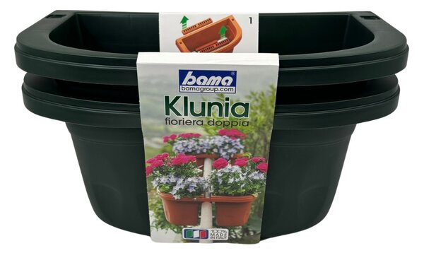 BAMA Závesný kvetináč na zábradlie KLUNIA, 40 cm, farba zelená Množstvo: 1 ks