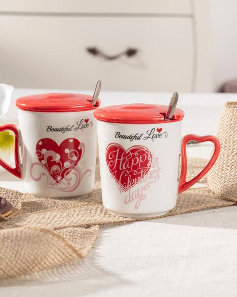 Sada hrnčekov Beautiful Love I z przykrywką 350ml