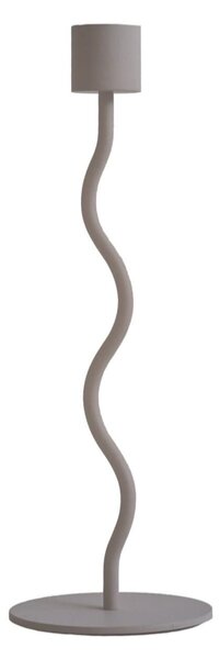Kovový svietnik Curved Taupe 23 cm
