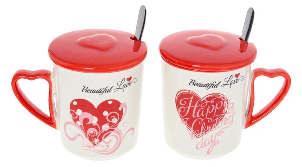 Sada hrnčekov Beautiful Love I z przykrywką 350ml