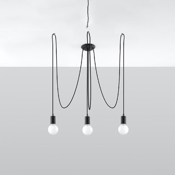 Čierne závesné svietidlo 300x300 cm Spider - Sollux