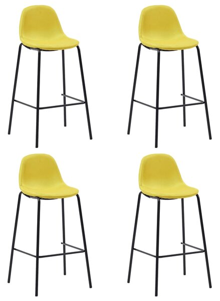 Barové stoličky 4 ks, žlté, látka