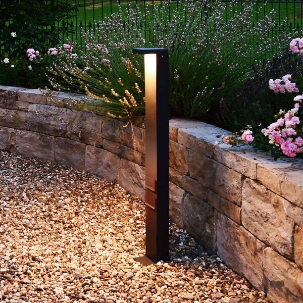Deko-Light Lerna LED svetlo na chodník, výška 100 cm, sivé, zásuvky, Hliník / sivá / zinok, Hliník, Moderný, Osvetlenie príjazdovej cesty
