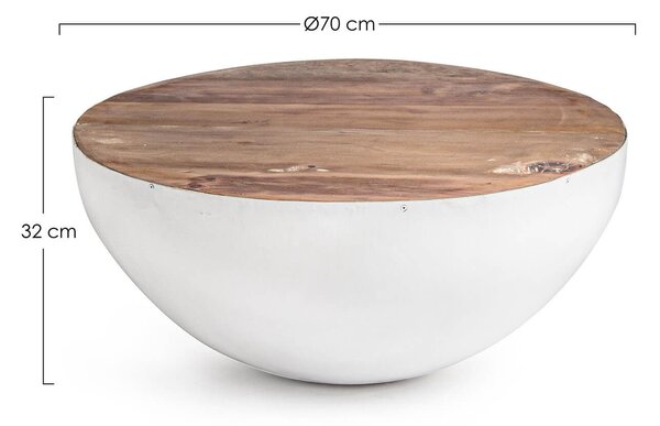 MUZZA Konferenčný stolík lancaster biely Ø 70 cm