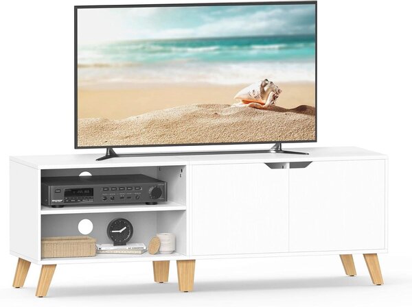TV DIEL, biela, svetlohnedá, 140/45/40 cm MID.YOU - Online Only drobný nábytok, Online Only