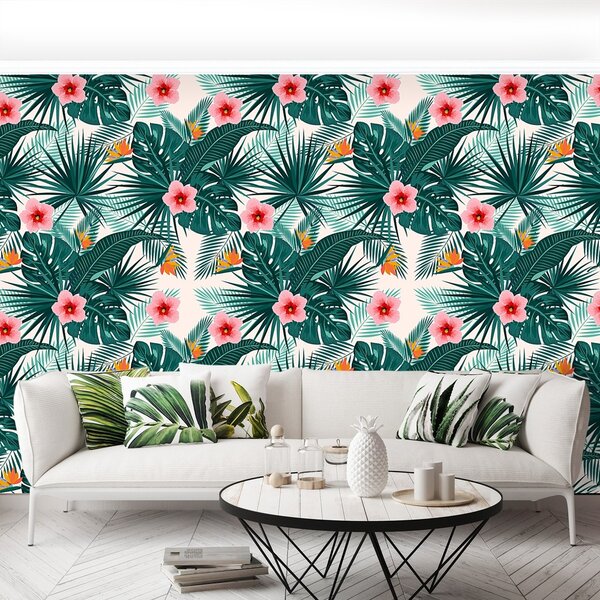 Fototapeta Vliesová Listy a kvety 152x104 cm