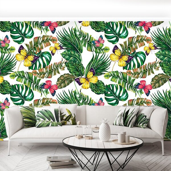 Fototapeta Vliesová Listy motýle 250x104 cm