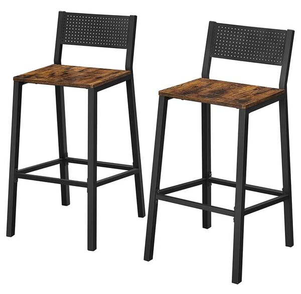 Barové stoličky LEXA hnedá/čierna, sada 2 ks