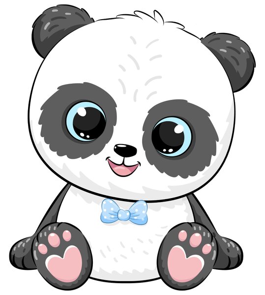 10x10cm Panda - chlapec - nálepka nad vypínač