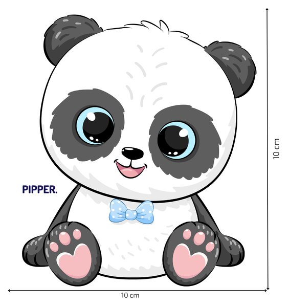 10x10cm Panda - chlapec - nálepka nad vypínač