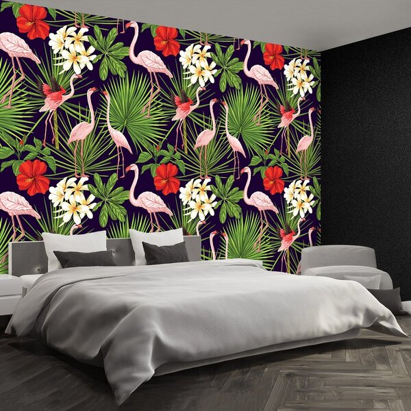 Fototapeta Vliesová Plameniaky rastliny 152x104 cm