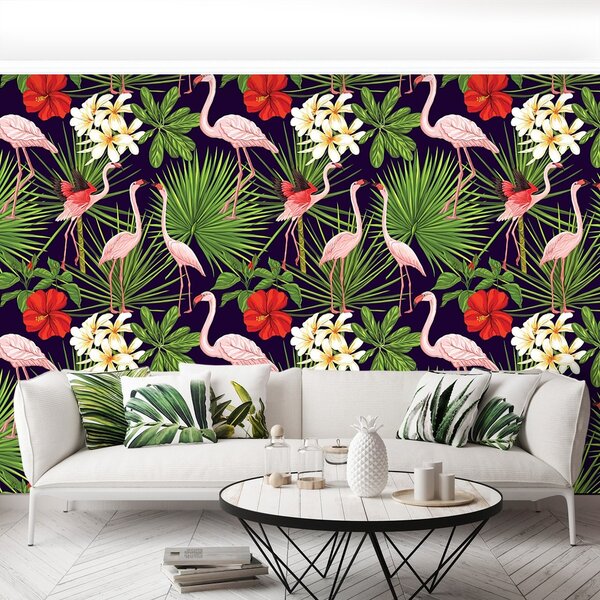 Fototapeta Vliesová Plameniaky rastliny 152x104 cm