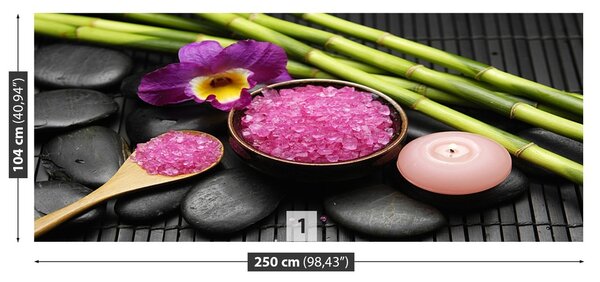 Fototapeta Vliesová Zenový kameň orchideí 250x104 cm