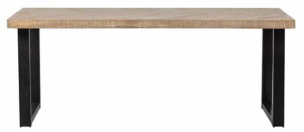MUZZA Jedálenský stôl tablo 180 x 90 cm nohy do tvaru U mangový herringbone