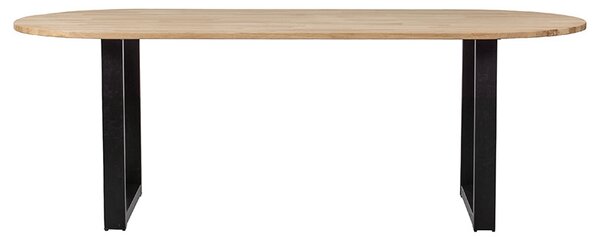 MUZZA Oválny jedálenský stôl tablo 220 x 90 cm nohy do tvaru U dubový
