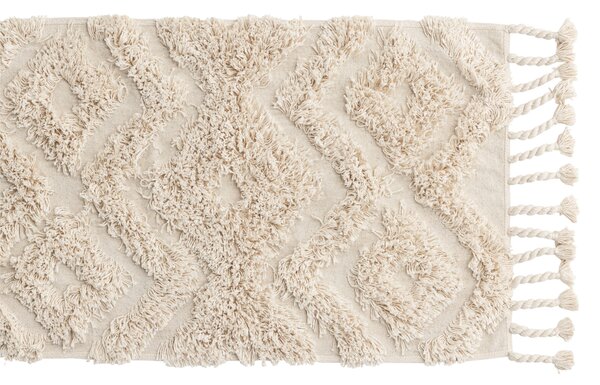 Krémový koberec so strapcami HILMA 50 x 80 cm