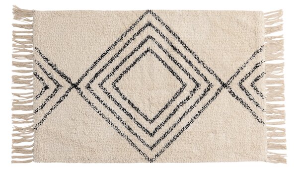 Krémový koberec so strapcami LOVE 50 x 80 cm