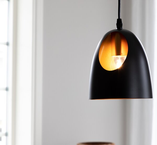 Čierna dizajnová závesná lampa ELDA
