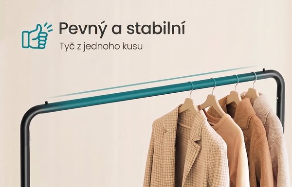 SONGMICS Pojízdný stojan na oblečení Varia černý