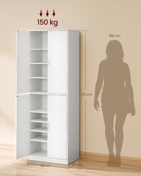 SONGMICS Vysoký botník Vasagle Uno 175 cm bílý