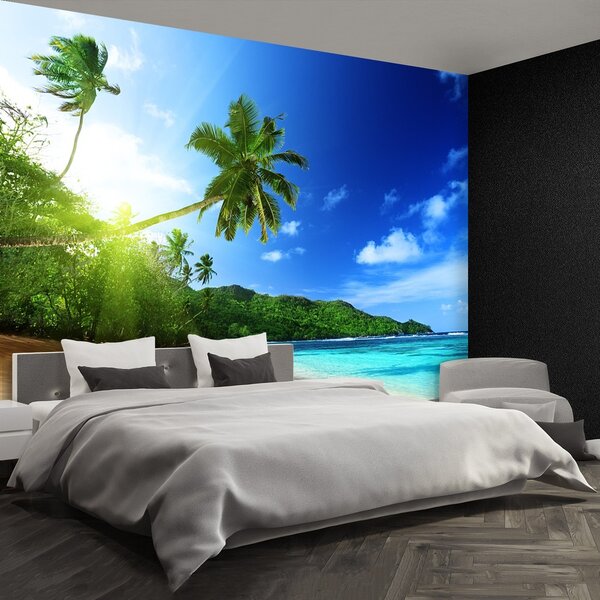 Fototapeta Vliesová Pláž na seychelách 250x104 cm