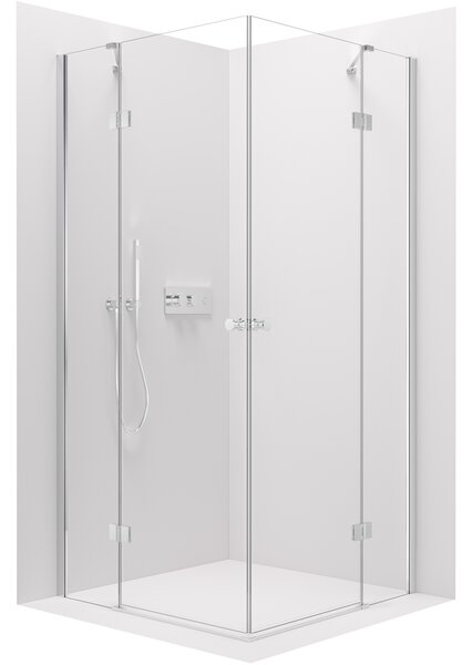 Cerano Marino Duo, sprchovací kút 100(dvere) x 100(dvere), 6mm číre sklo, chrómový profil, CER-CER-422913