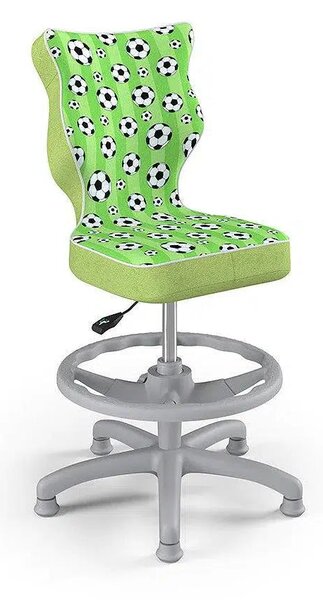 PETIT Detská otočná stolička s podnožkou, pre deti s výškou 119-142 cm, s futbalovým vzorom | Entelo