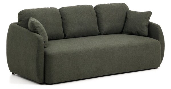 Tmavozelená ženilková rozkladacia pohovka 218 cm Laira – Kave Home