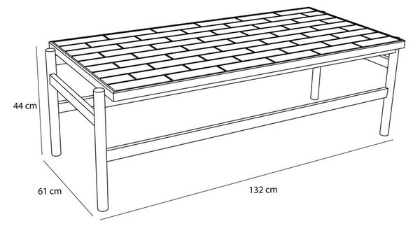 Čierno-biely/v prírodnej farbe konferenčný stolík v dekore duba 61x132 cm Motif – Hübsch