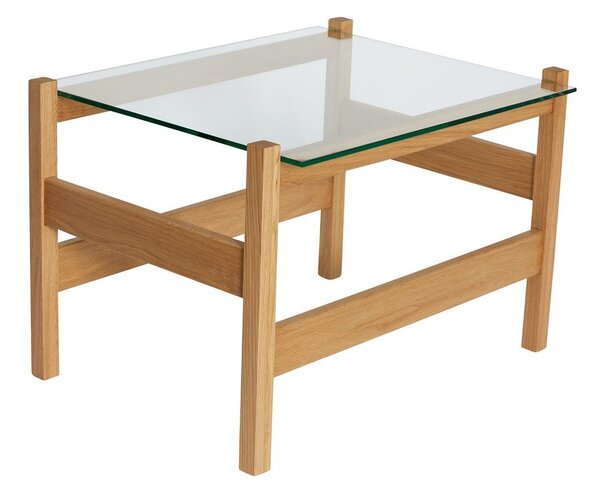 Konferenčný stolík so sklenenou doskou v prírodnej farbe 52x66 cm Ledge – Hübsch