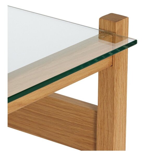 Konferenčný stolík so sklenenou doskou v prírodnej farbe 52x66 cm Ledge – Hübsch