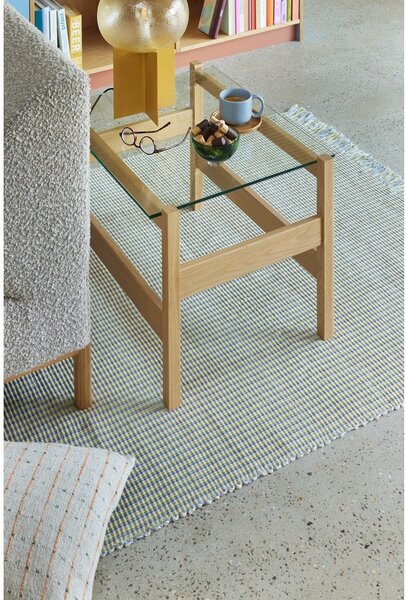 Konferenčný stolík so sklenenou doskou v prírodnej farbe 52x66 cm Ledge – Hübsch