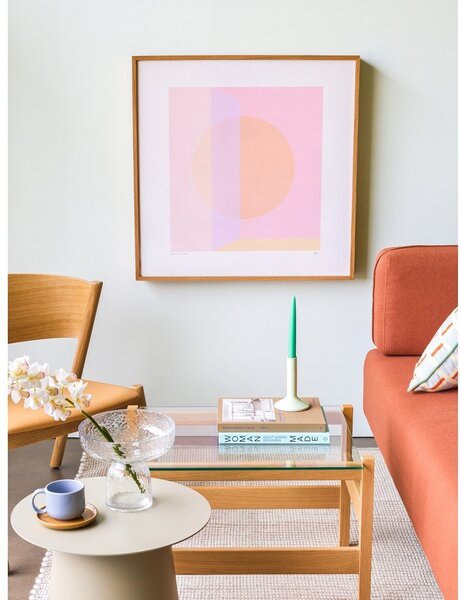 Konferenčný stolík so sklenenou doskou v prírodnej farbe 52x66 cm Ledge – Hübsch