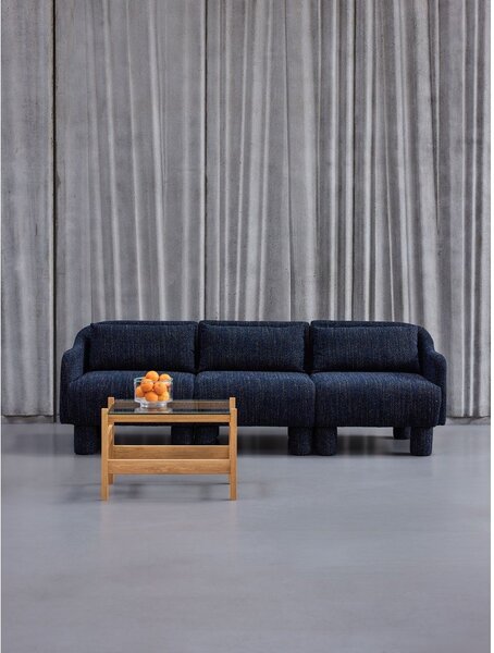 Konferenčný stolík so sklenenou doskou v prírodnej farbe 52x66 cm Ledge – Hübsch