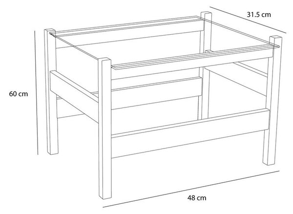 Konferenčný stolík so sklenenou doskou v prírodnej farbe 52x66 cm Ledge – Hübsch
