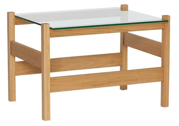 Konferenčný stolík so sklenenou doskou v prírodnej farbe 52x66 cm Ledge – Hübsch