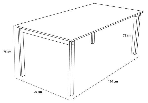 Jedálenský stôl s doskou v dekore jaseňového dreva 90x190 cm Hock – Hübsch