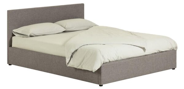 Sivá čalúnená dvojlôžková posteľ s úložným priestorom s roštom 180x200 cm Nahiri – Kave Home