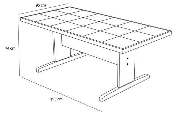 Jedálenský stôl v dekore duba 95x195 cm Skak – Hübsch