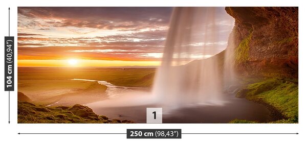 Fototapeta Vliesová Islandský vodopád 250x104 cm