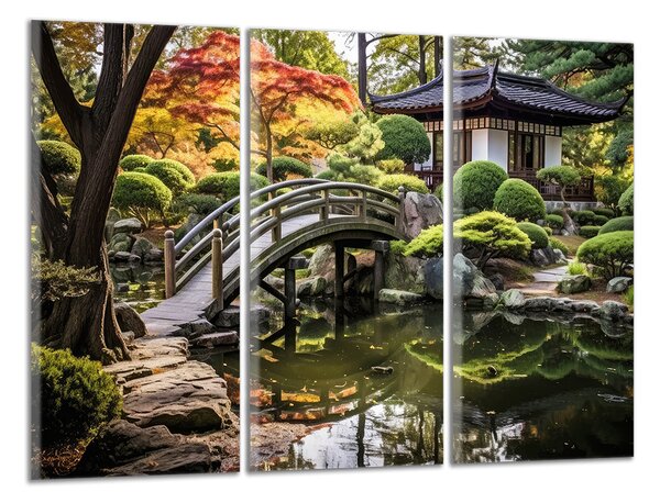 Obraz na plátne Japonská záhrada s mostíkom