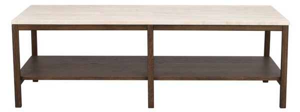Hnedo-béžový konferenčný stolík s doskou z kameňa 140x60 cm Orwel - Rowico