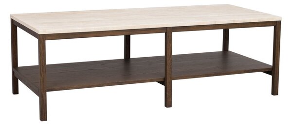 Hnedo-béžový konferenčný stolík s doskou z kameňa 140x60 cm Orwel - Rowico