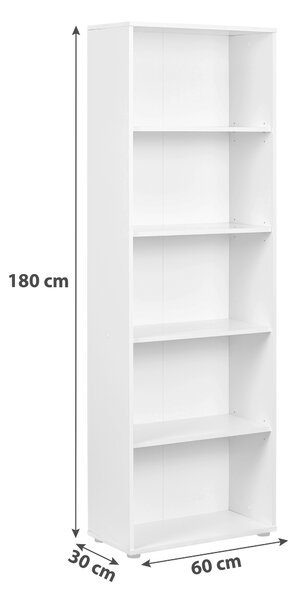 REGÁL, biela, 60/180/30 cm MID.YOU - Online Only drobný nábytok, Online Only