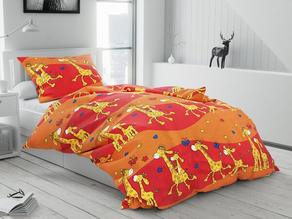 Bavlnené obliečky Žirafa oranžová