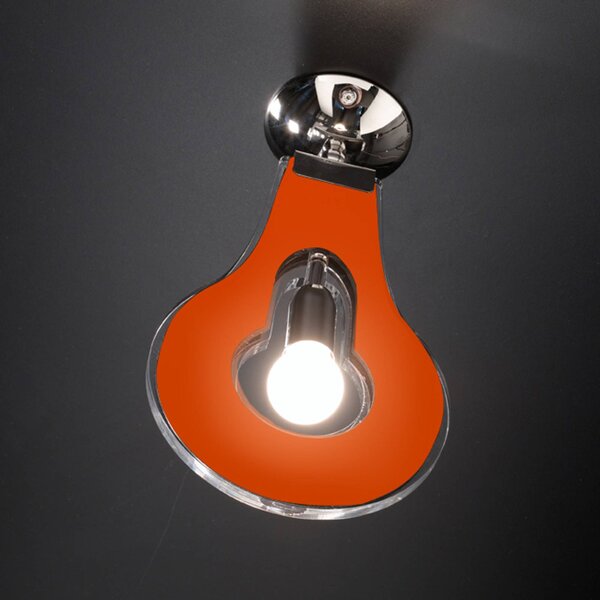Dizajnérske stropné svietidlo Flat 53 cm oranžové
