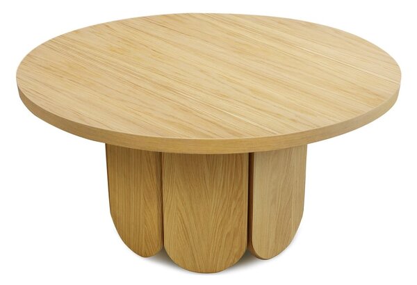 Okrúhly konferenčný stolík s doskou v dubovom dekore v prírodnej farbe 78x78 cm Soft - Woodman