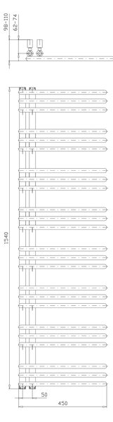 Sapho Sapho, POSEIDON vykurovacie teleso 450x1540mm, biela, PS415
